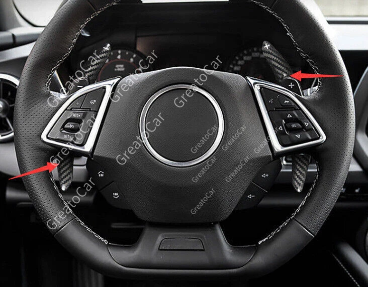 Palanca de cambios seca de fibra de carbono 16-21 para volante Chevrolet Camaro Foto 4 de 4