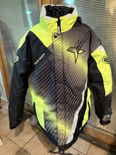 Xelerator Choko Design Ski Coat Size 18 Youth Boys Green Black Full Zip No Hood