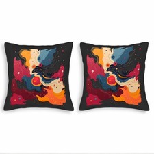 Set of 2 18x18in Throw Pillow Covers - Modern Abstract Design