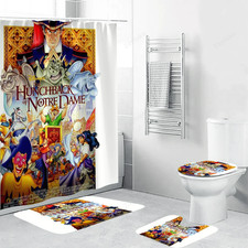 The Hunchback of Notre Dame Shower Curtain Set Toilet Seat Mats Bathroom Gift