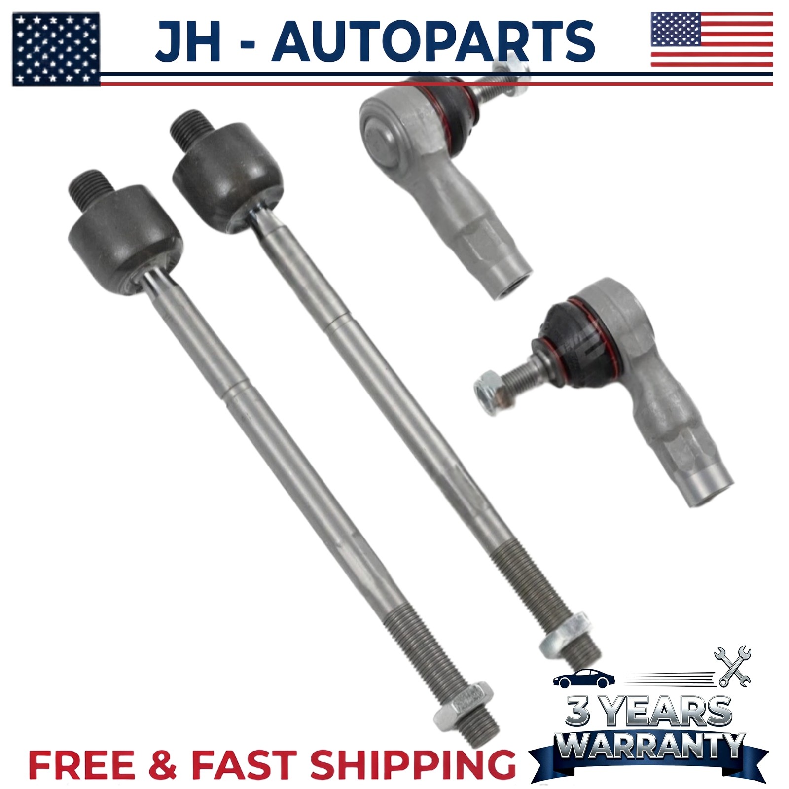 Outer & Inner Left & Right Tie Rod End Kit For Maserati Granturismo Quattroporte