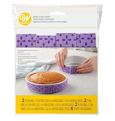 Wilton Bake-Even Strips 6pc For Baking Moist Level Cakes
