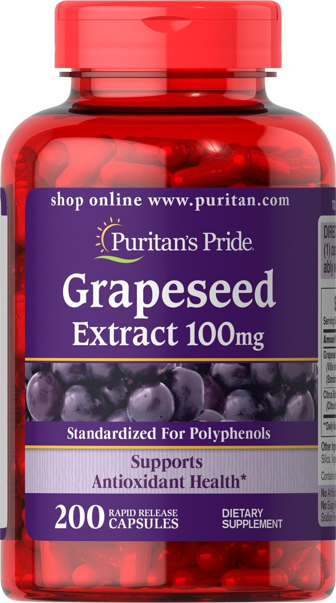 Puritan's Pride Grapeseed Extract 100 mg - 200 Capsules | eBay