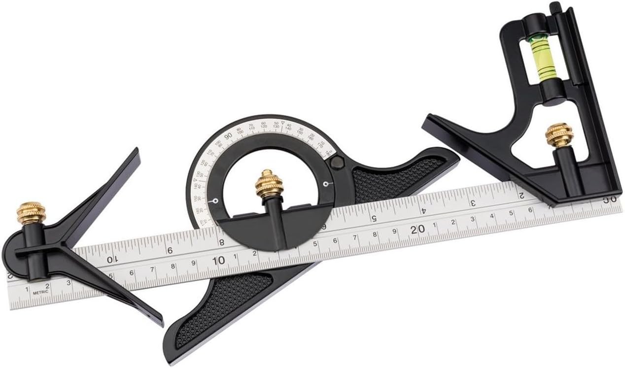 Draper 34704 Combination Square with Centre Head and Protractor, 300mm , Blue