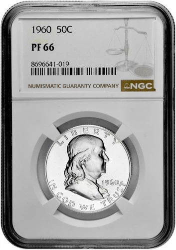 1960 50C Proof Silver Franklin Half Dollar NGC Graded PF 66