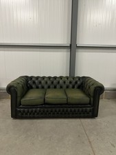 Green Leather Chesterfield Sofa DELIVERY AVAILABLE!