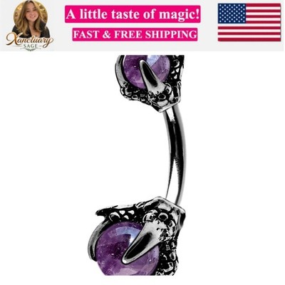 Claw Belly Button Rings 14G Surgical Steel Navel Piercing Jewelry Dragon Claw...