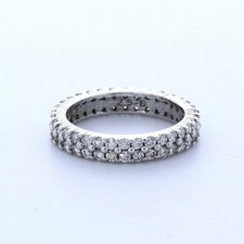 Eternity Wedding Ring 14K Gold Classic 1.88 Carat Round Lab-Grown Diamond D VVS1