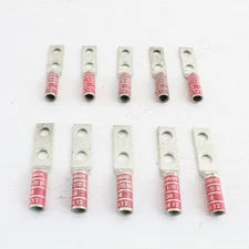 10 Hubbell Bonding Grounding Compression Lugs 1/0AWG 3/8"Holes Pink #12 HGBL10DB