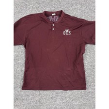 Reebok Jersey Mens Size XL Maroon Mesh Henley Short Sleeve Harwell USA Made GOOD