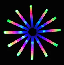 Glow Sticks Bulk-12 Pcs Light up Foam Sticks with 3 Modes Colorful Flashing Effe