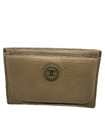 CHANEL Vintage Unisex Card Case ID Holder CC Logo Beige Gold Leather Slim Wallet — photo 1
