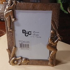 D&C Bronze Metal Baseball Sports Photo Frame 3.5 x 5 in Rectangle Freestanding