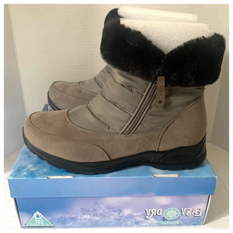 Botas impermeables Easy Dry by Easy Street grises heladas para mujer talla 10WW nuevas Foto 2 de 4