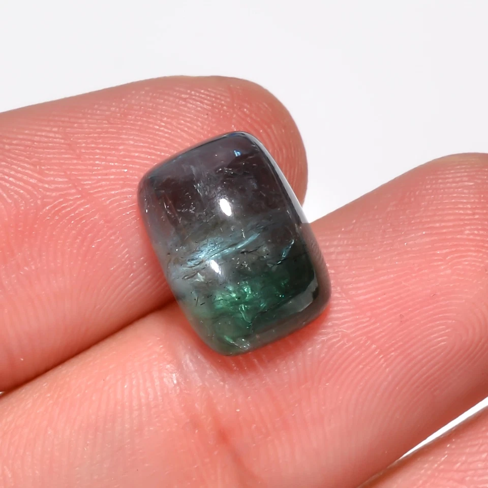 Cabujón de turmalina azul radiante de 8 quilates 12x9x7 mm piedra preciosa natural suelta translúcida Foto 2 de 4