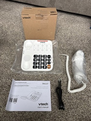 VTech SN1117 Corded Senior Phone Large Buttons Photo Dial Talking Digits