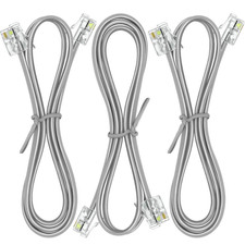 3Pack Phone Cord 2Ft Telephone Cord Phone Cable RJ11 6P4C Male to Male for Landl