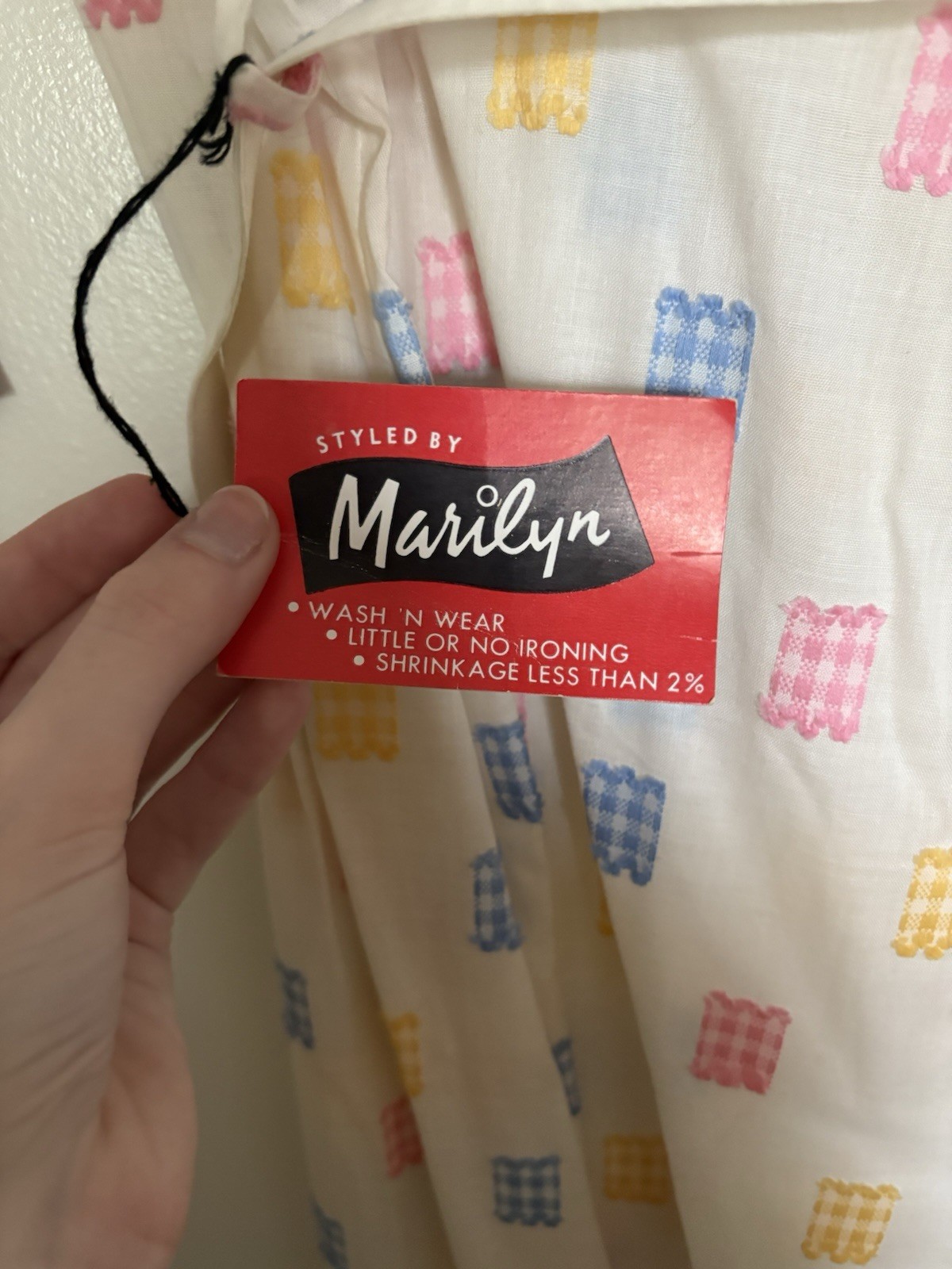 PLUS SIZE VTG 50s Patchwork Gingham Shirtwaist dr… - image 6