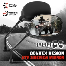 For Honda Suzuki Yamaha 7/8" Handlebar Mount Oval ATV Rear View Side Mirrors