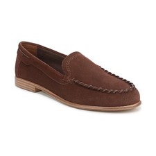 Women's Franco Sarto Maude Round Toe Loafers Dark Brown Suede