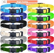 Puppy ID Collars Super Soft Nylon Whelping Set Adjustable Breakaway Litter Pups