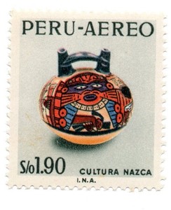 Ancient Peruvian Art, Ceramic Nazca Culture S/. 1.90, Perú 1968, accept offers