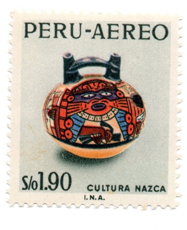 Ancient Peruvian Art, Ceramic Nazca Culture S/. 1.90, Perú 1968, accept offers