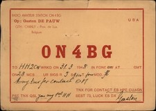QSL radio card ON4BG 1948 Chanly Wellin Luxembourg Belgium Gaston De Pauw Border