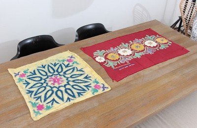Suzani Pillow Uzbek SET of 2 pcs 22.05'' x 22.44'' Vintage Fast Shipment 16603