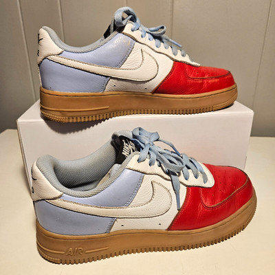 Mens Nike Air Force 1 Low Size 9.5 Sneakers Red White Blue Custom