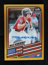 2026 Panini Stars & Stripes Prizm Gold Signatures 3/10 Max Hemenway Auto 0j81