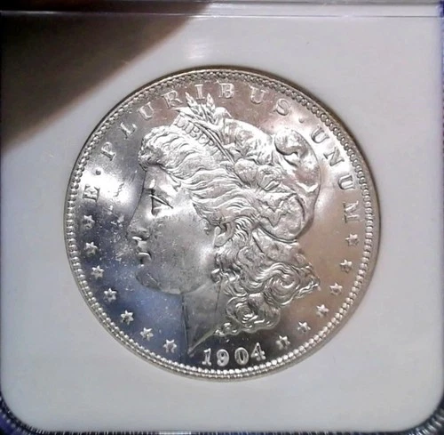 BEUATIFUL, "1904-0", "NGC", "MS-64", MORGAN DOLLAR, REFLECTIVE SURFACES.