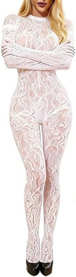 Women'S Sexy Fishing Net Jumpsuit, Jacquard Hollow Lace Underwear, Jumpsuit Stoc