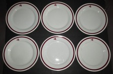 Set Of SIX Bismarck Hotel Chicago IL Buffalo China 9" Restaurant Dinner Plate s