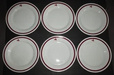 Set Of SIX Bismarck Hotel Chicago IL Buffalo China 9" Restaurant Dinner Plate s