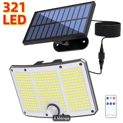 Claoner 234 LED Solar Bewegungsmelder Außenlampe IP65 120° PIR 5m