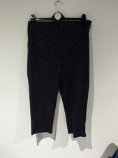 Marks and Spencer Women s Navy Spotty Trousers, Size 14, VGC Charity