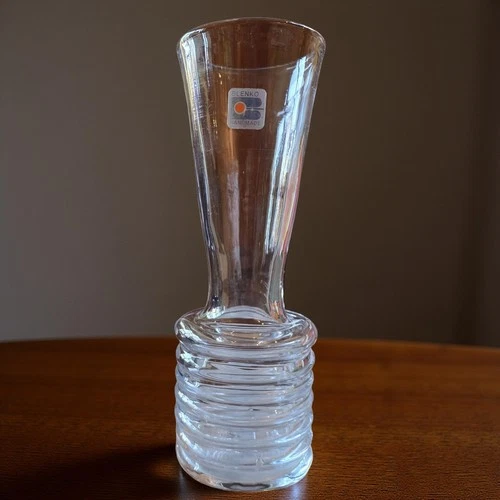 Blenko Hand Formed Clear Glass Vase ca. 1960