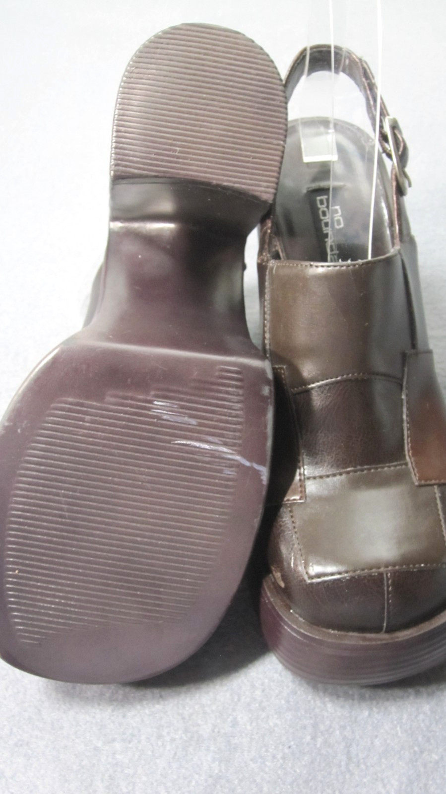 Platform Clogs Womens 7M Brown Patchwork Faux Lea… - image 5