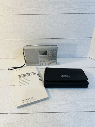 SONY ICF-SW7600GR Synthesized Receiver FM-Stereo Tested Works Great W/ Manual