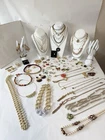 110 Vintage To Modern Gold Toned Costume Jewelry Lot