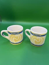 Set of 2 Romana Sambuca Espresso Demitasse Cups Yellow Blue ITALY