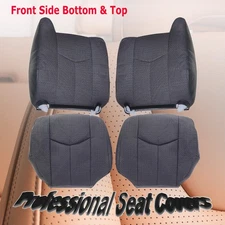 Fits 2003-2007 GMC Sierra 2500 Driver &Passenger Bottom-Top Seat Cover Dark Gray