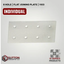 8 Hole | Joining Plate | Aluminum | 15 Series  |  Compatible: 80/20 4365