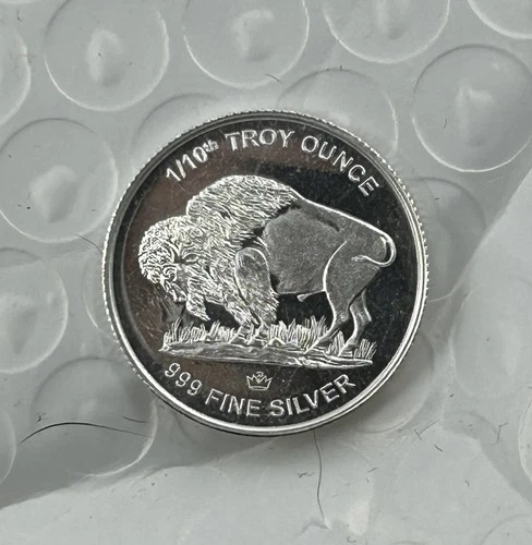 1/10 oz .999 Silver Round Buffalo Design Golden State Mint GSM BU 3.12 grams