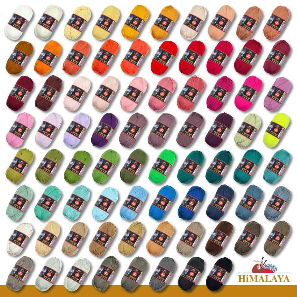 Himalaya 100 g Everyday Anti-Pilling fusselfrei Wolle Garn Stricken 78 Farben