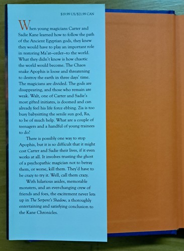 Rick Riordan ... THE SERPENT'S SHADOW - 1st USA edition hardcover 2012 - Picture 4 of 10