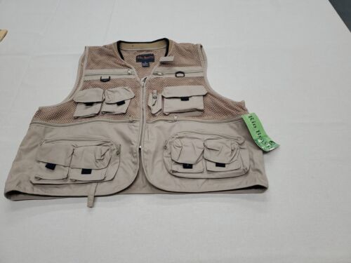 Rio Bravo Khaki Men's Fly Fishing Vest Size XXLarge Multi 24 Pockets Stream VTG