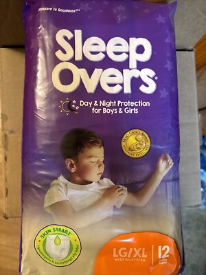 12 Sleep Overs By Cuties Diapers, Pull Up/Underwear Large/X Large 60-125 Lbs