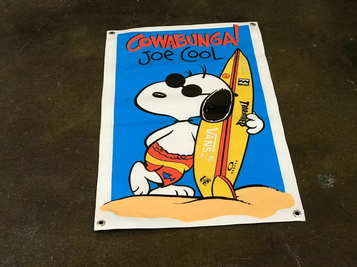 Surfing poster banner Peanuts Charlie Brown figure Snoopy Vans O&